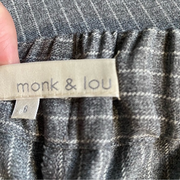 Monk & Lou grey white pinstripe pull on trouser pants size 6 - Picture 4 of 7